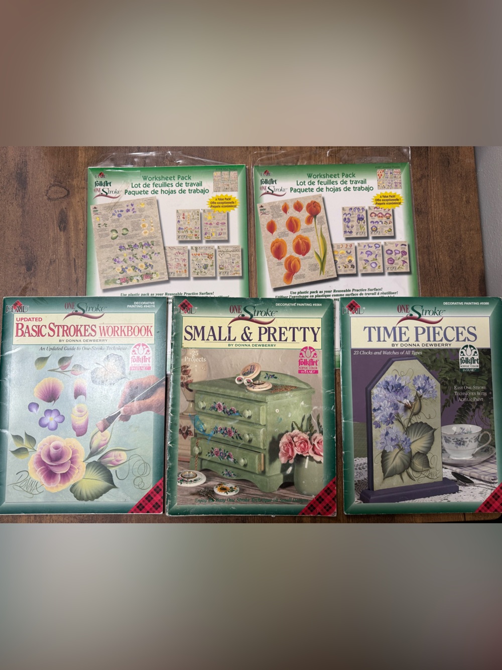 Vintage folkArt One Stroke Painting - Lot of 5 Workbooks/Worksheet Packs
